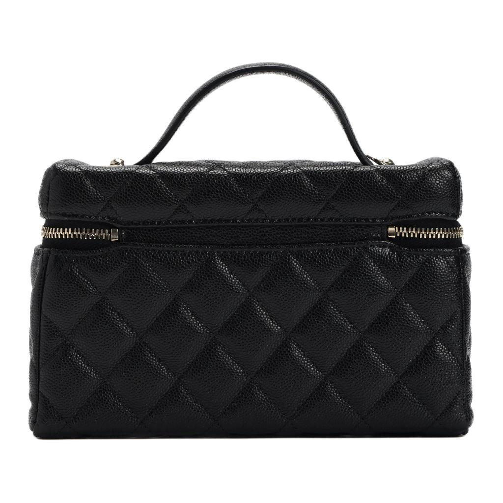 Chanel Женская сумка через плечо из кожи личи, черная — фото 2