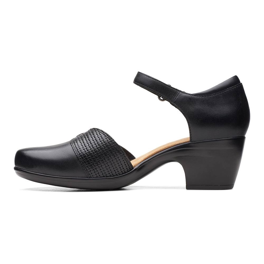 Женские кожаные туфли Clarks Emily Rae с ремешком на щиколотке, черный — фото 3