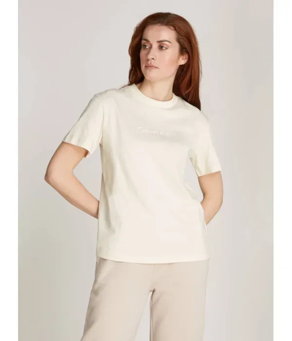 Футболка с логотипом героя regular fit Calvin Klein, экрю
