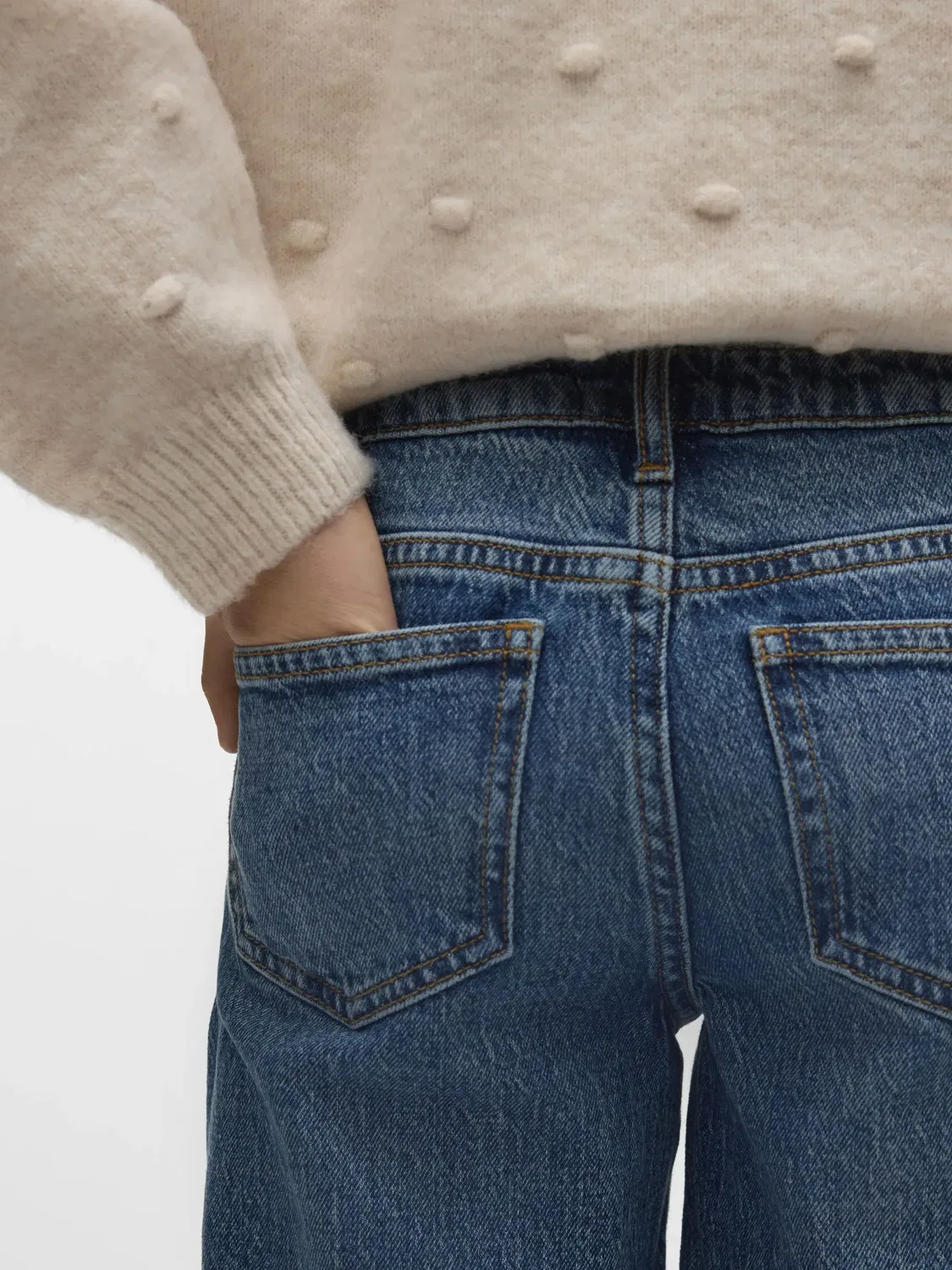 Джинсы свободного кроя, Vero Moda Girl, medium blue denim — фото 4