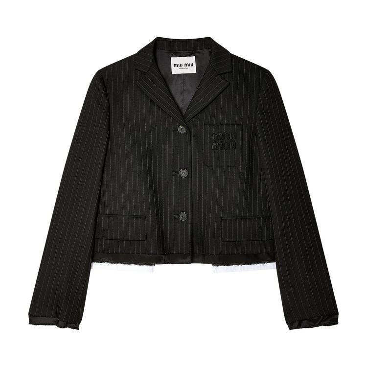 

Куртка Miu Miu Pinstripe Suit Jacket Black, черный