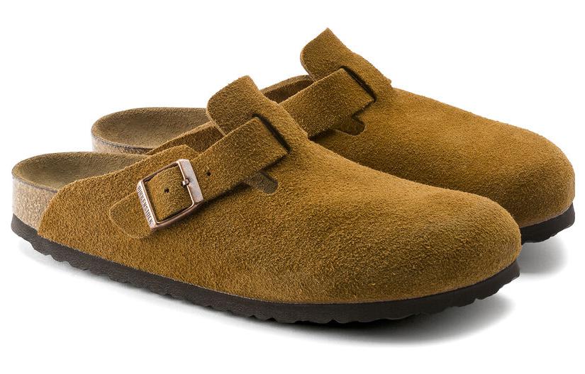 Тапочки Birkenstock Boston Soft Footbed Suede Leather Narrow Fit 'Mink' 1009543, коричневый — фото 3
