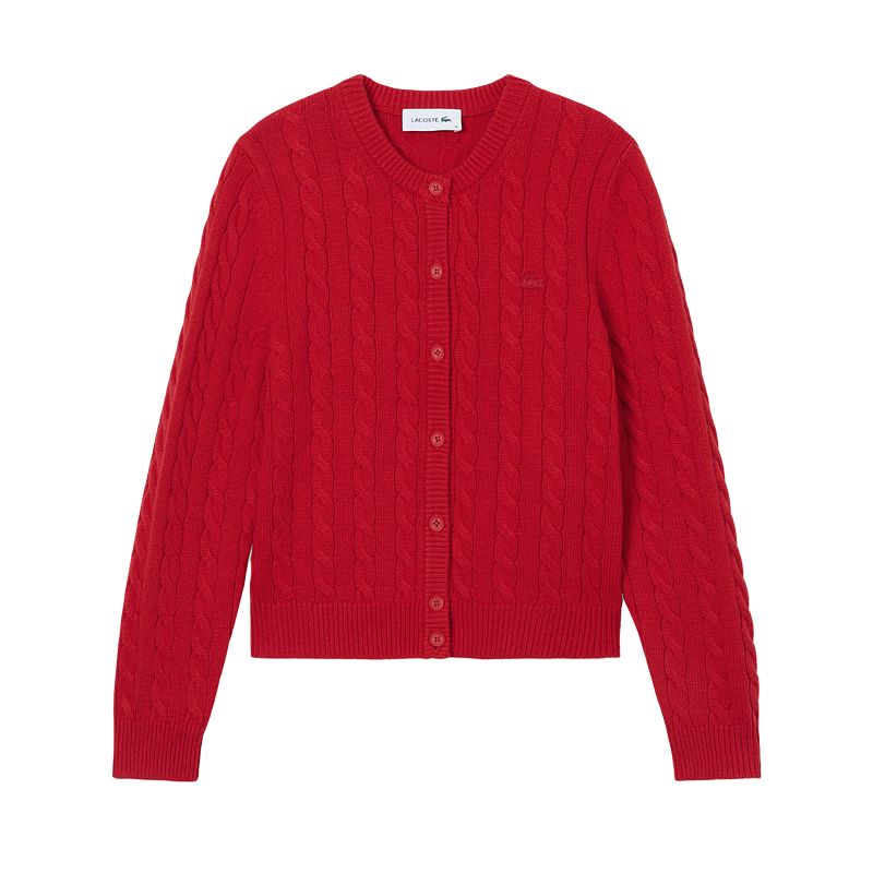 

Lacoste Женский свитер 240/Красный, с круглым вырезом, средней жесткости