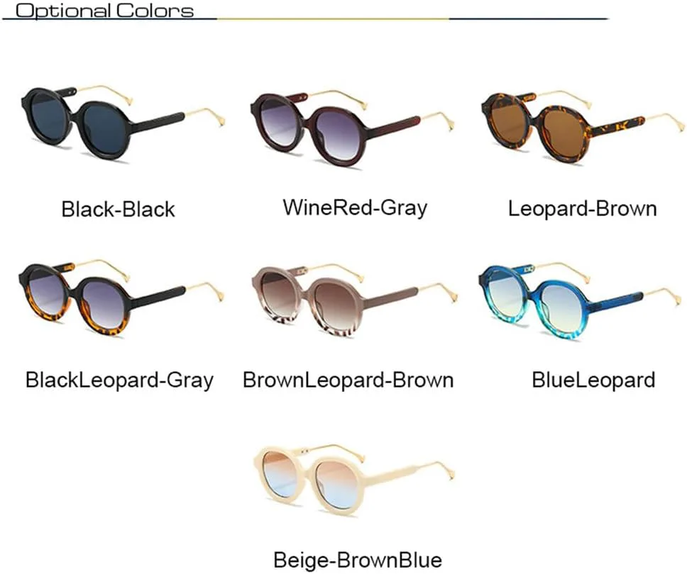 

Солнцезащитные очки UV400 - круглые, в стиле панк, с градиентным леопардовым принтом, для женщин и мужчин, для бега и активного отдыха generic, Winered-gray
