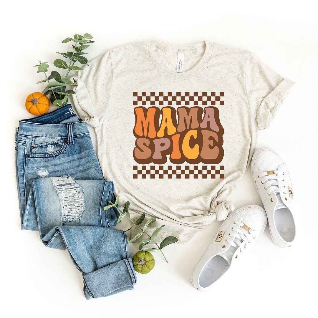 

Футболка в клетку с короткими рукавами и рисунком Mama Spice Simply Sage Market