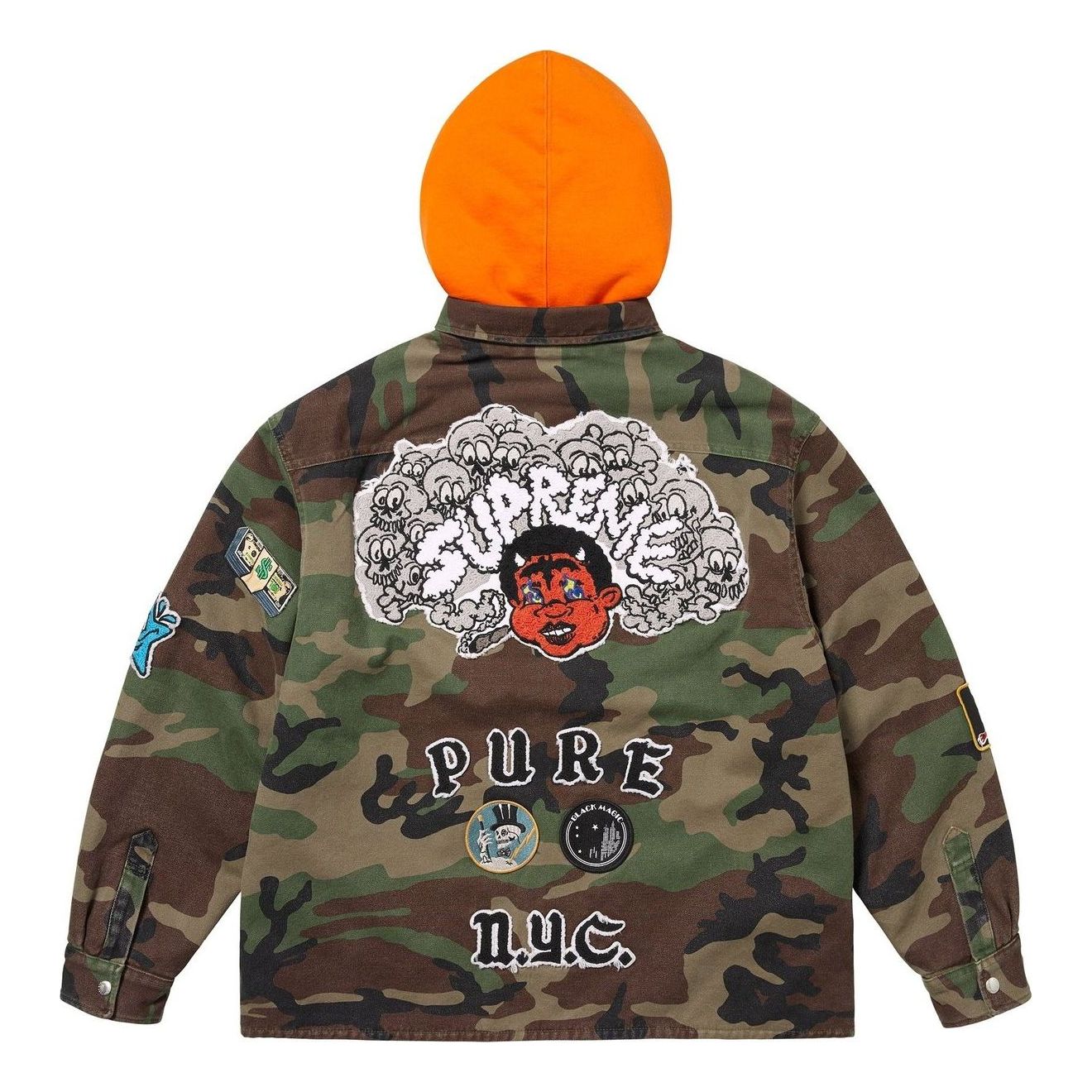 Толстовка Supreme с капюшоном и застежкой-молнией, расцветка «Woodland Camo» — фото 3