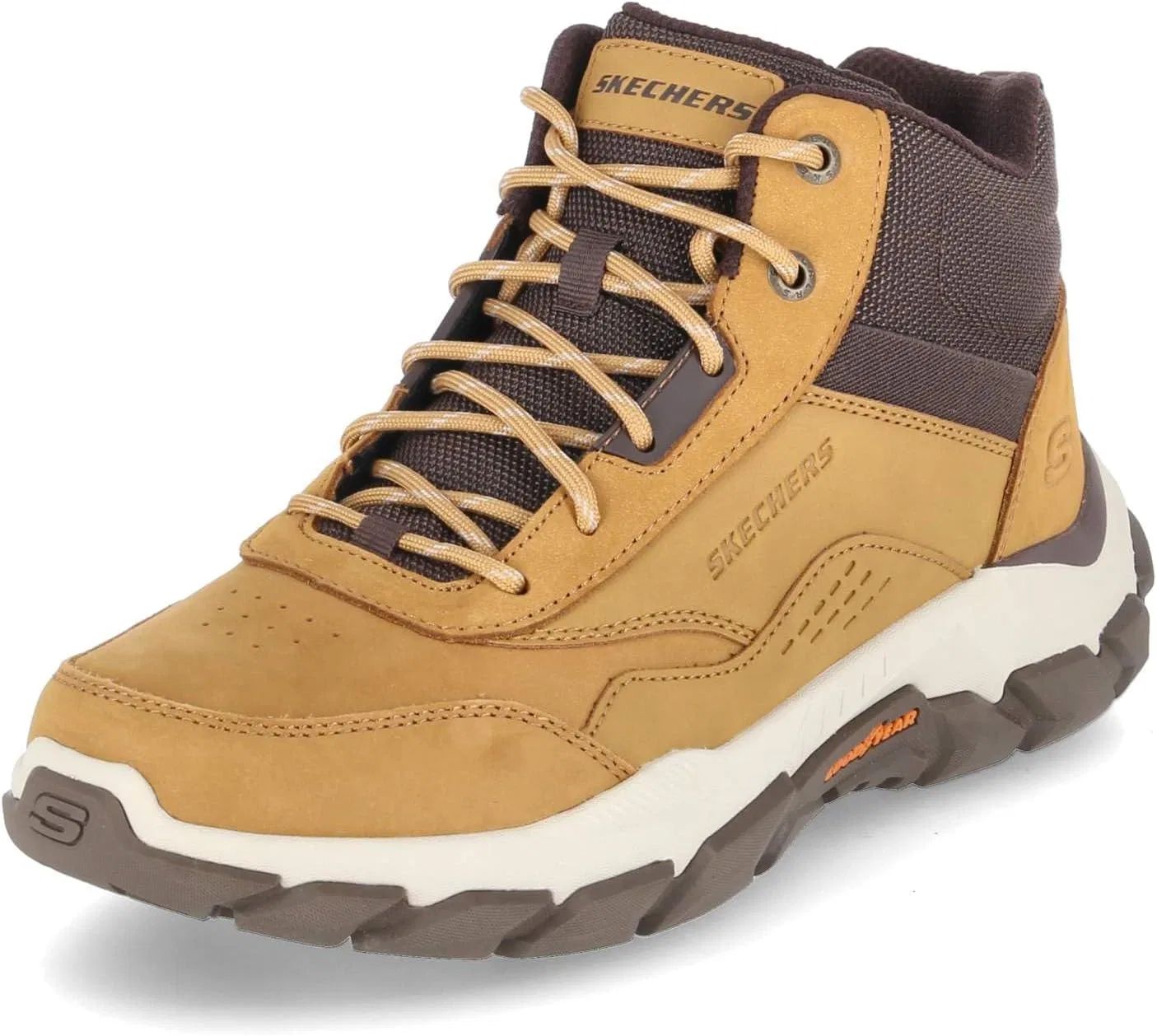 Походные ботинки Skechers Santoro Hopkins для мужчин, Wheat Leather Synthetic Mesh — фото 2
