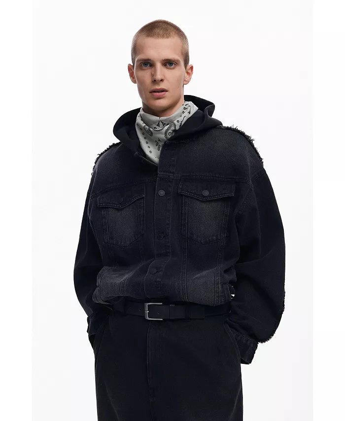 

Мужская комбинированная джинсовая куртка Desigual, черный