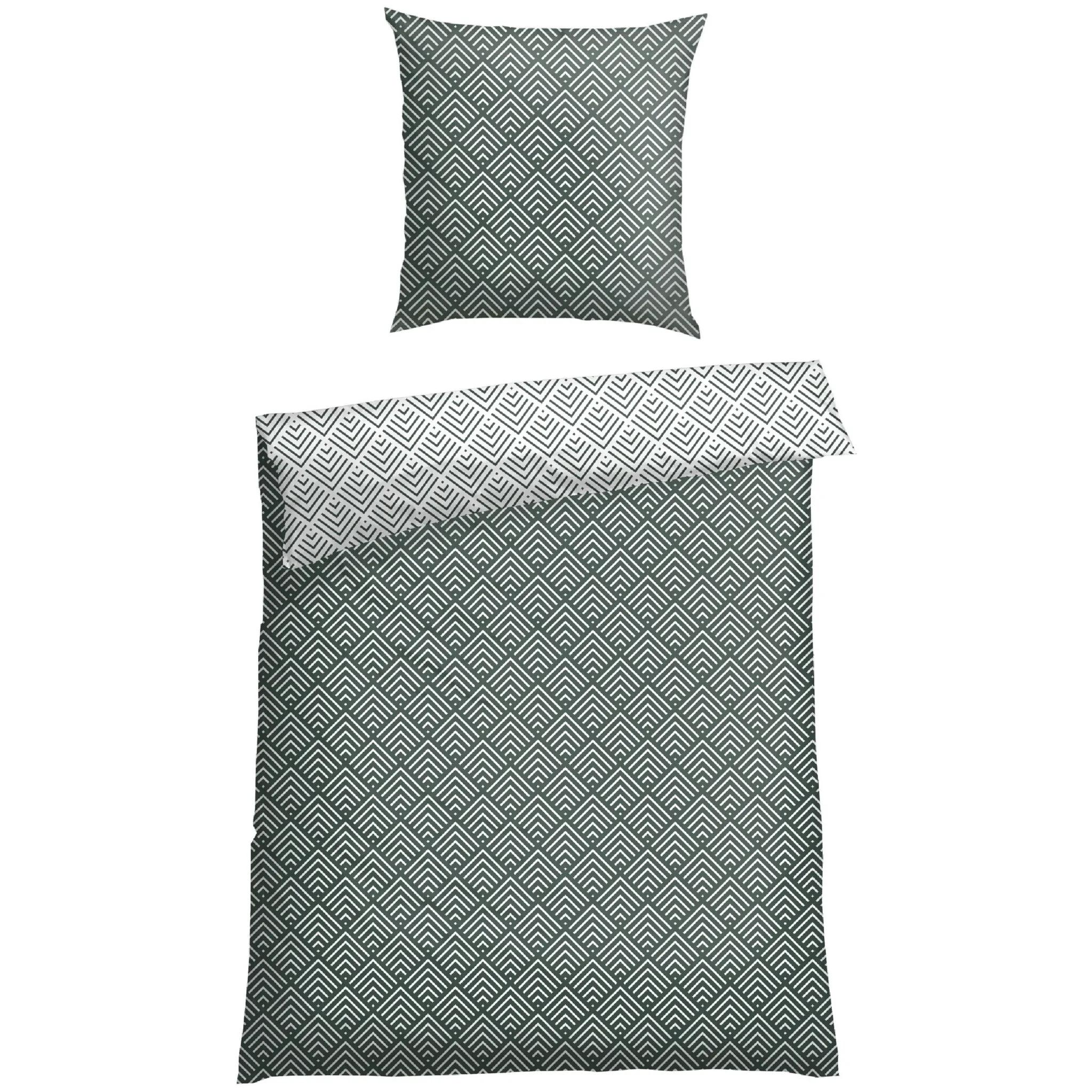 

Постельное белье Schiesser «Mabel из мягкого хлопка с абстрактным узором», MADE IN GREEN от OEKO-TEX, зеленый