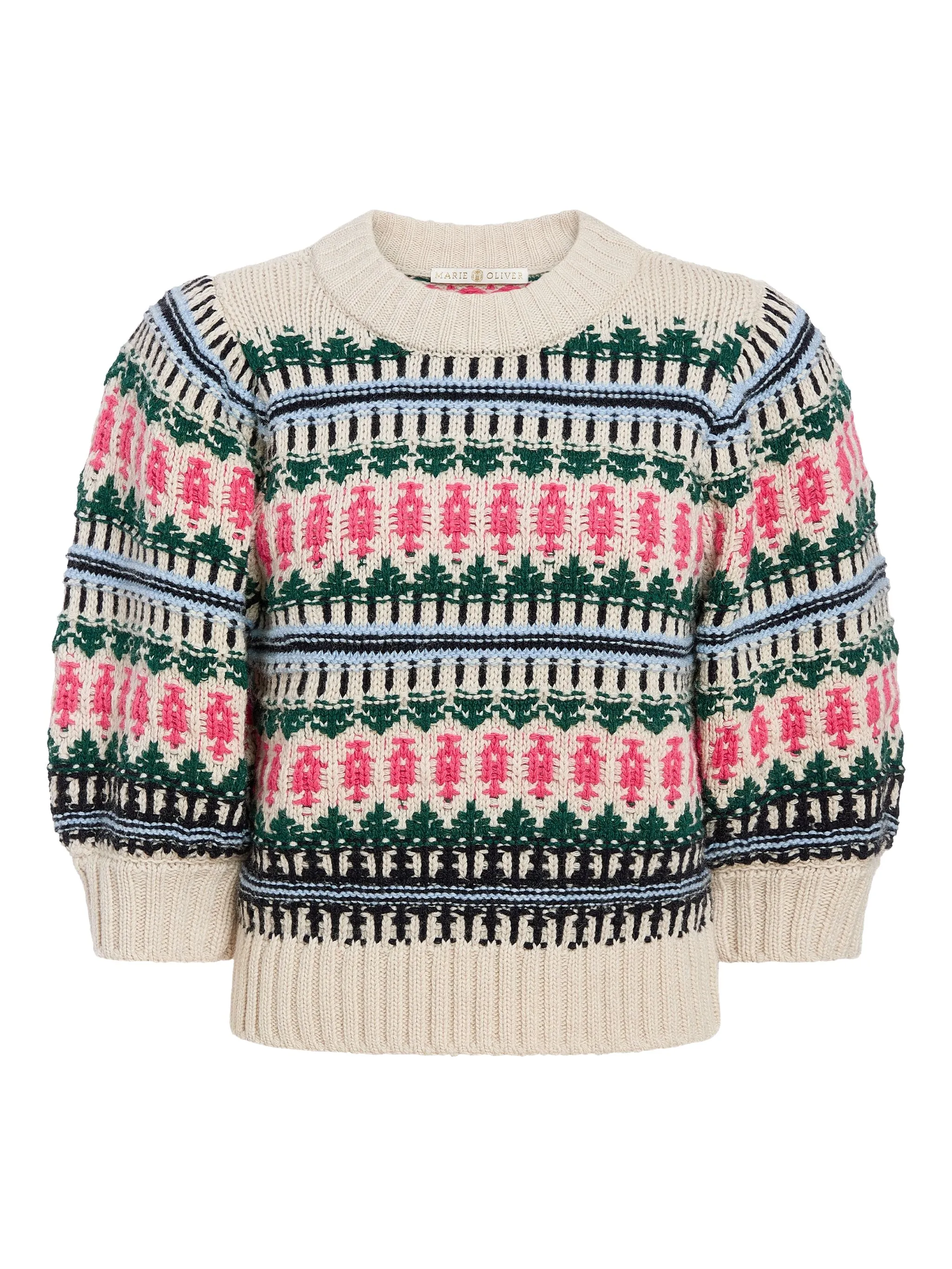 

Топ Gail с объемными рукавами и узором Marie Oliver, бежевый