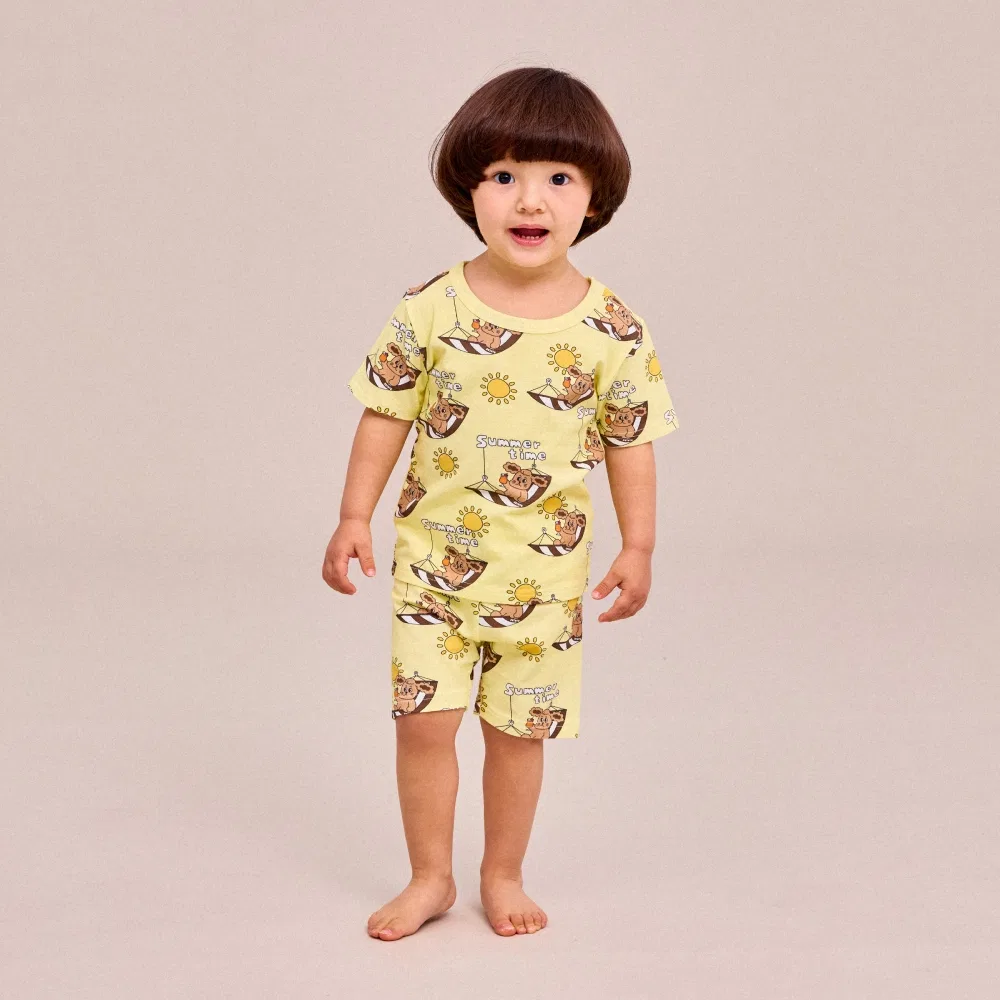 Детский комплект домашней одежды Tropical Tight Fit жёлтый от Rototobebe