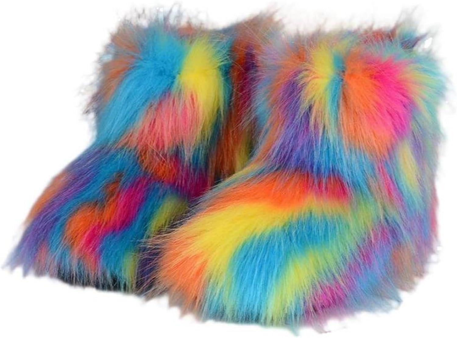 

Девочкам искусственный мех, средние по высоте зимние сапоги, теплые, пушистые, меховые ботинки Urmycos, Blau, Mehrfarbig