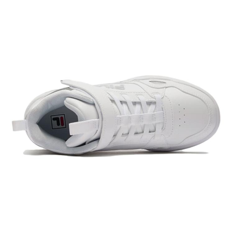 FILA KIDS Нескользящие износостойкие детские повседневные кроссовки белого и серого цвета для подростков — фото 4
