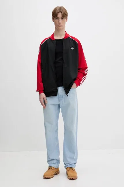 Олимпийка мужская на молнии Adidas Originals, черный — фото 2