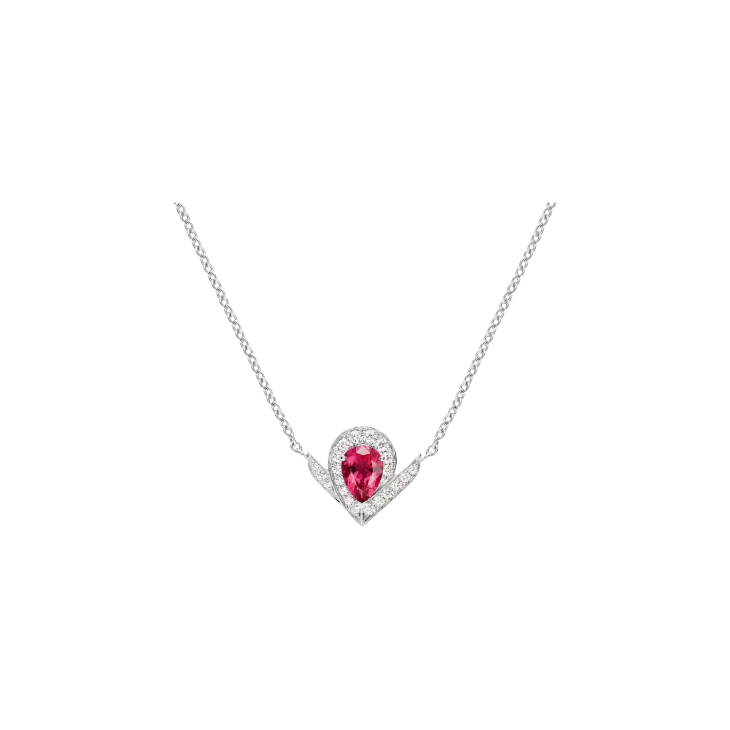 

Chaumet - подвеска joséphine aigrette из белого золота с бриллиантами и рубеллитом - 085145 - 085145 CHAUMET