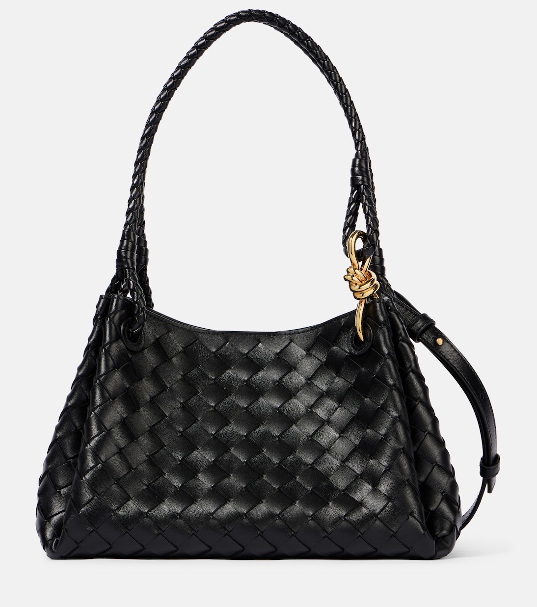

Сумка-тоут Parachute Medium из плетеной кожи Intrecciato Bottega Veneta, Black-M Brass