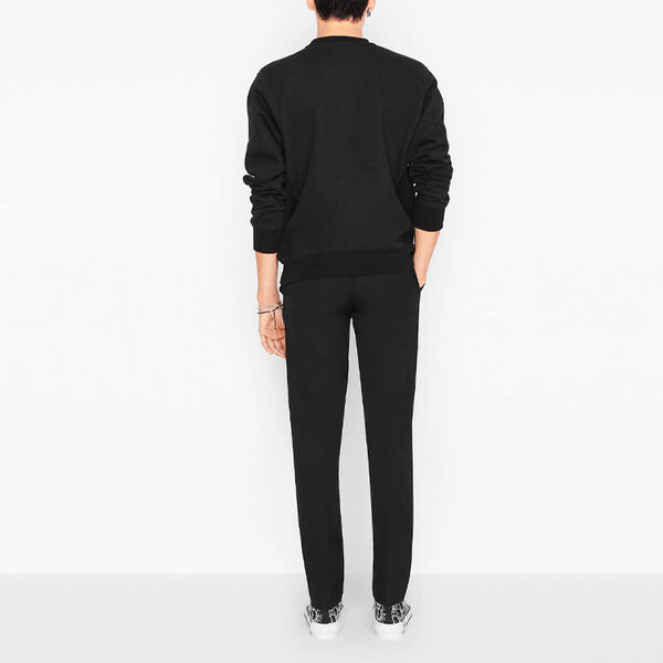 Футболка men's alphabet logo printing round neck long sleeves black Dior, черный — фото 3