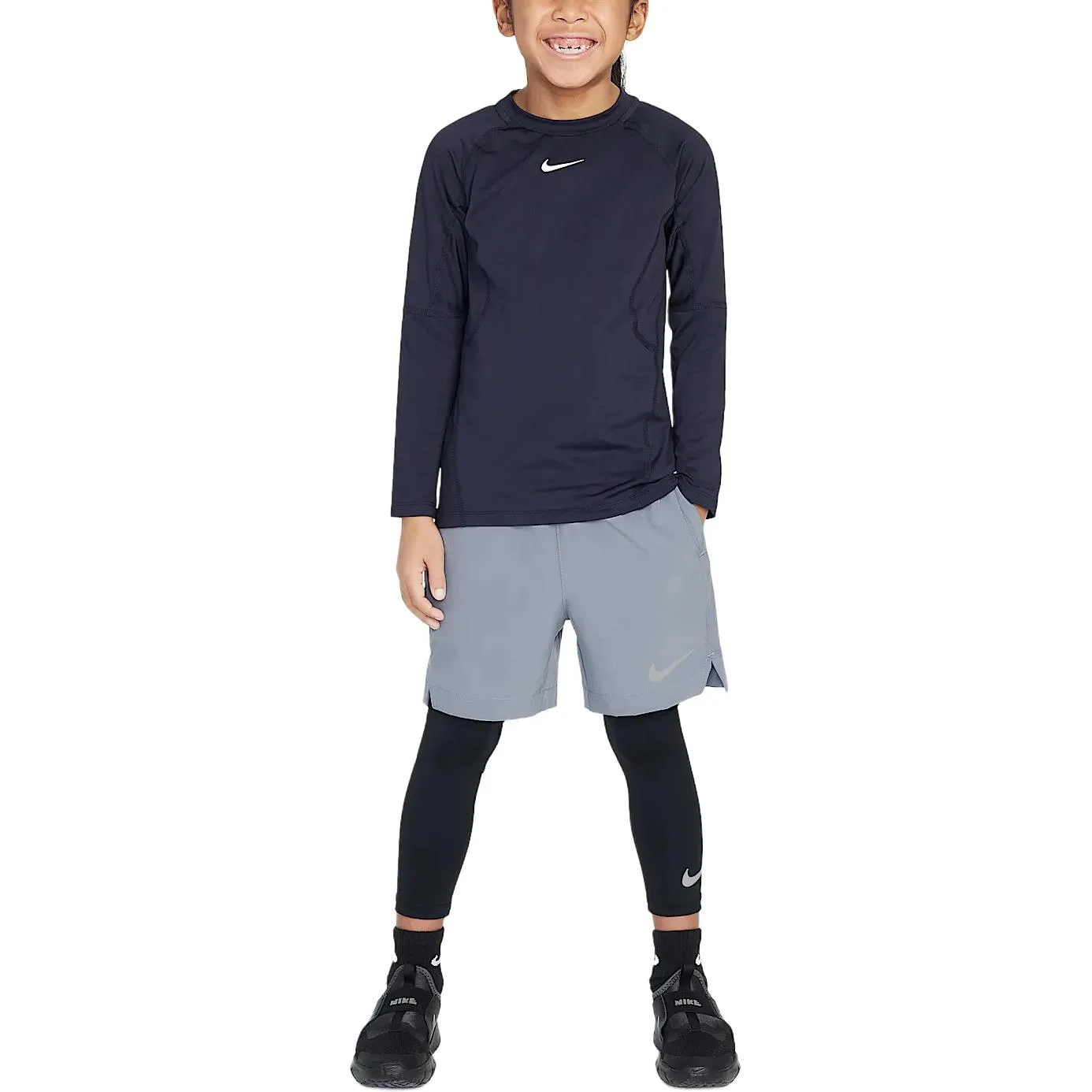 Nike Шорты dri fit для детей 3-7 лет, цвет smoke gray — фото 3