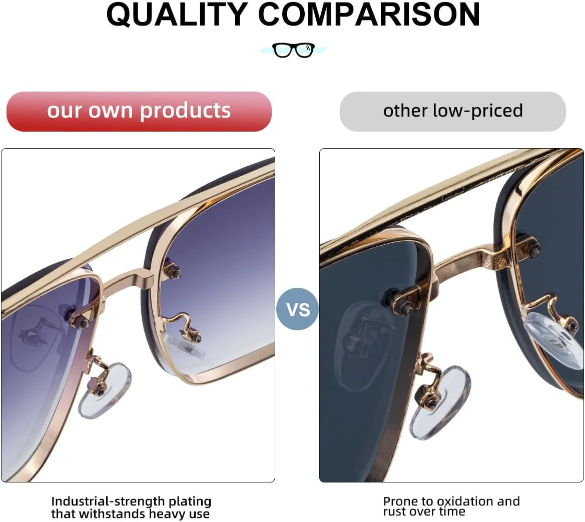 

Мужские ретро-солнцезащитные очки с металлическими двойными перемычками и деревянными дужками - защита от синего света и УФ-излучения, винтажный стиль Generic, C7