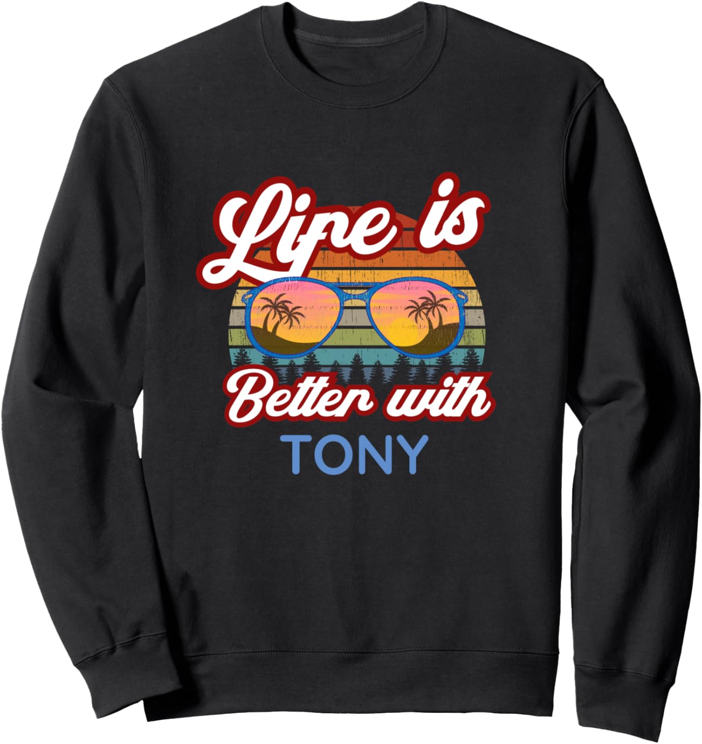 

Забавная толстовка с надписью «Жизнь лучше с Тони!», посвященная Тони Tony Funny Saying. Custom Dad, Boy, Baby Name, черный