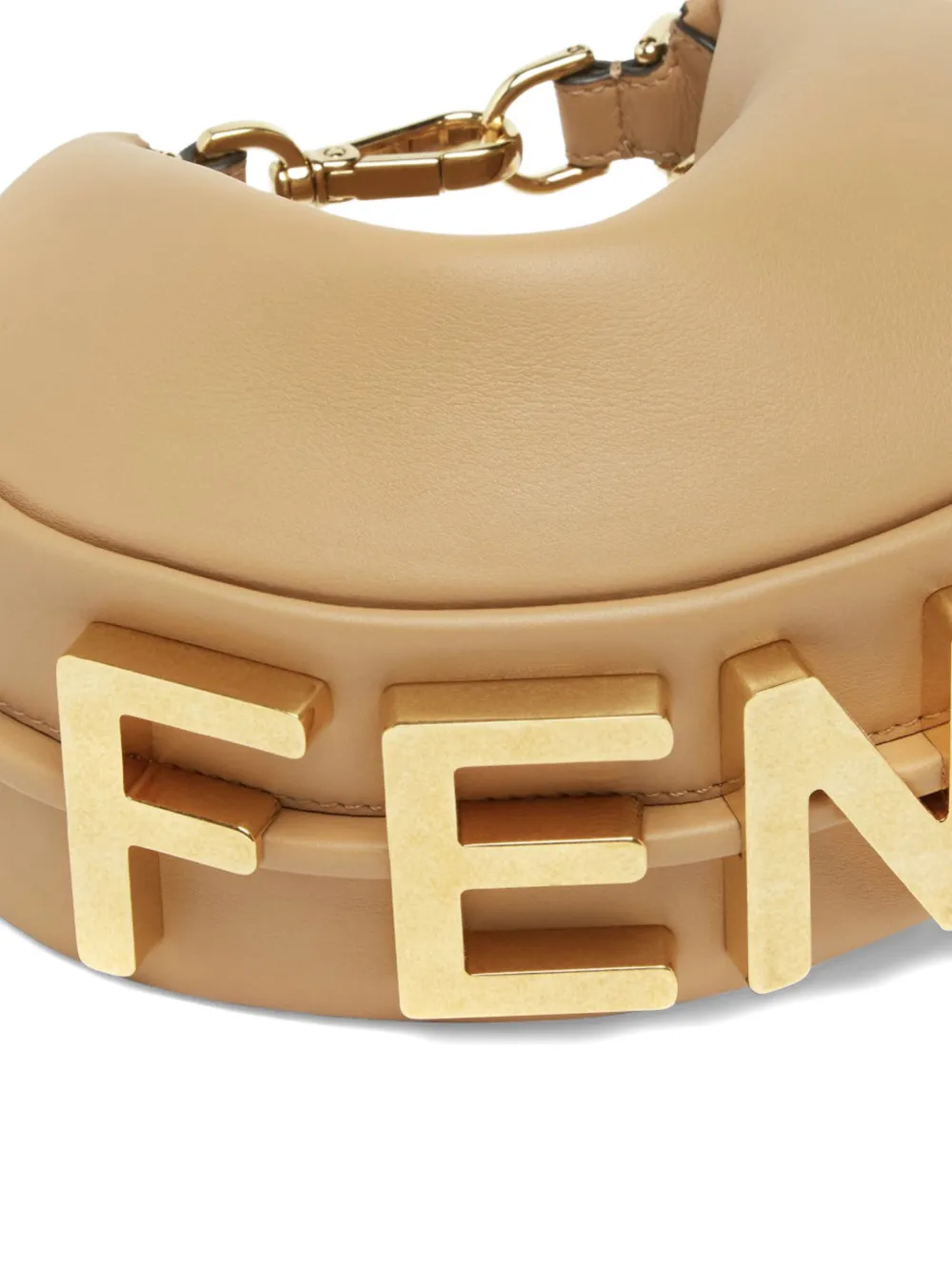 Мини-сумка-тоут Fendigraphy, бежевый — фото 4