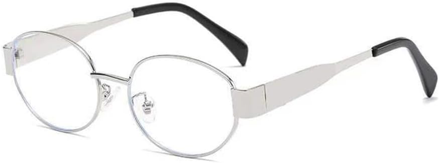 

Ретро овальные солнцезащитные очки для женщин и мужчин, круглые, в стиле панк, с золотой металлической оправой, очки для вождения, прозрачные линзы, защита от УФ-излучения UV400 KTUCN, Silverclear