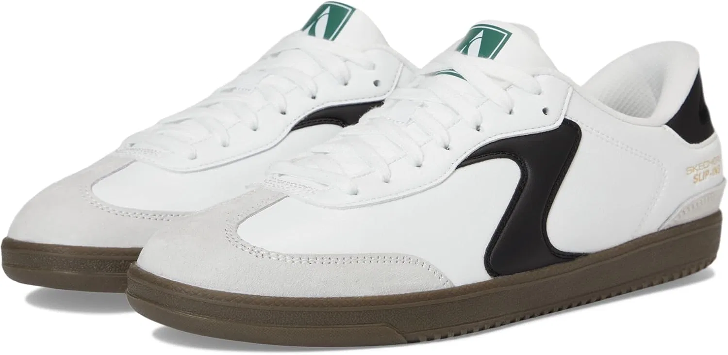 Мужские кроссовки Skechers Hotshot Relegate, White Duraleather Suede Black Trim
