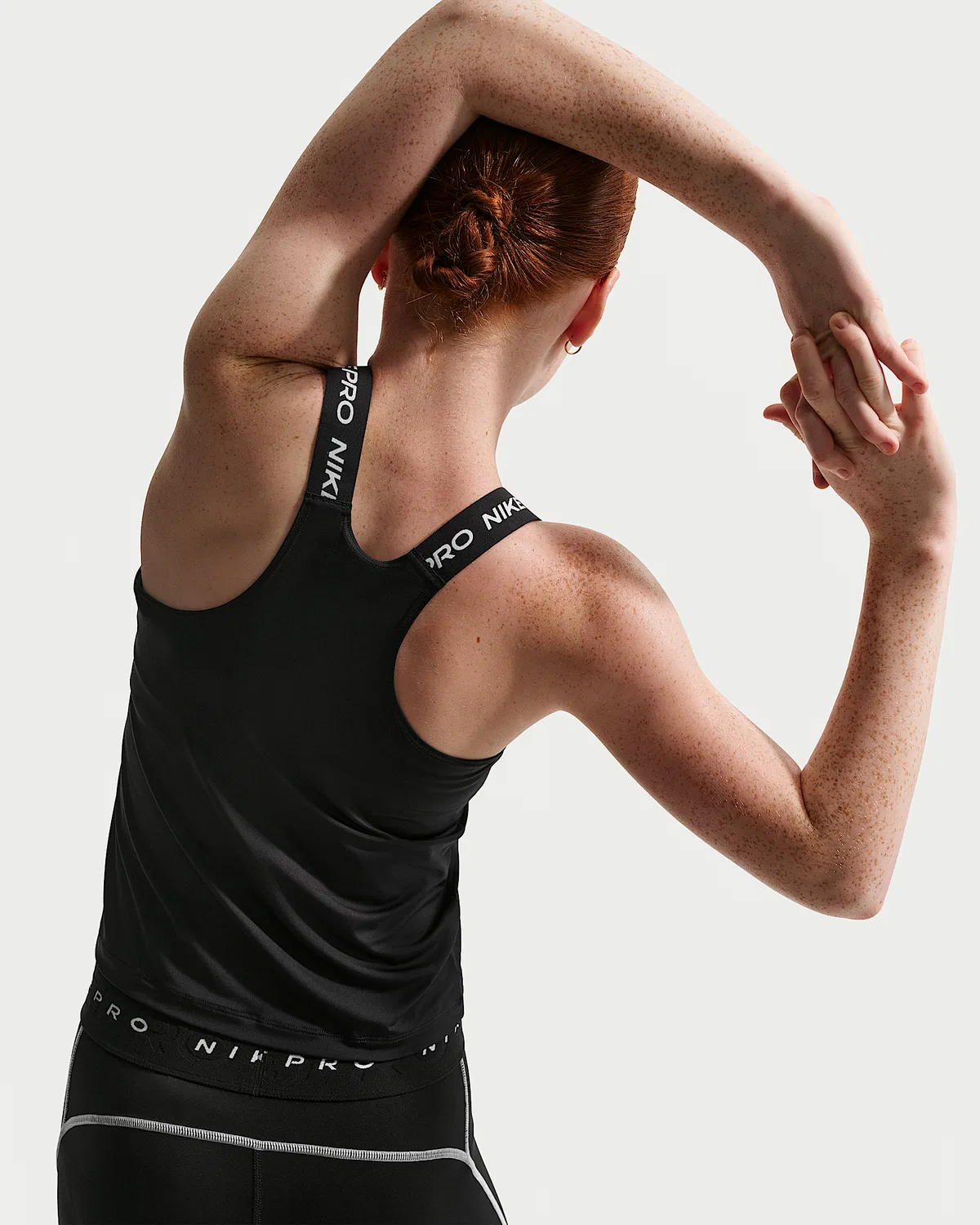 Детская (для девочек) майка Dri-FIT Nike Pro, Black/Black/White — фото 2