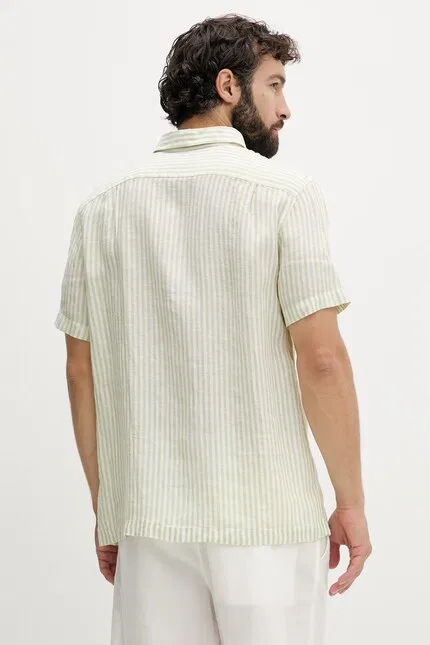 Рубашка мужская в полоску Lacoste, зеленый — фото 3