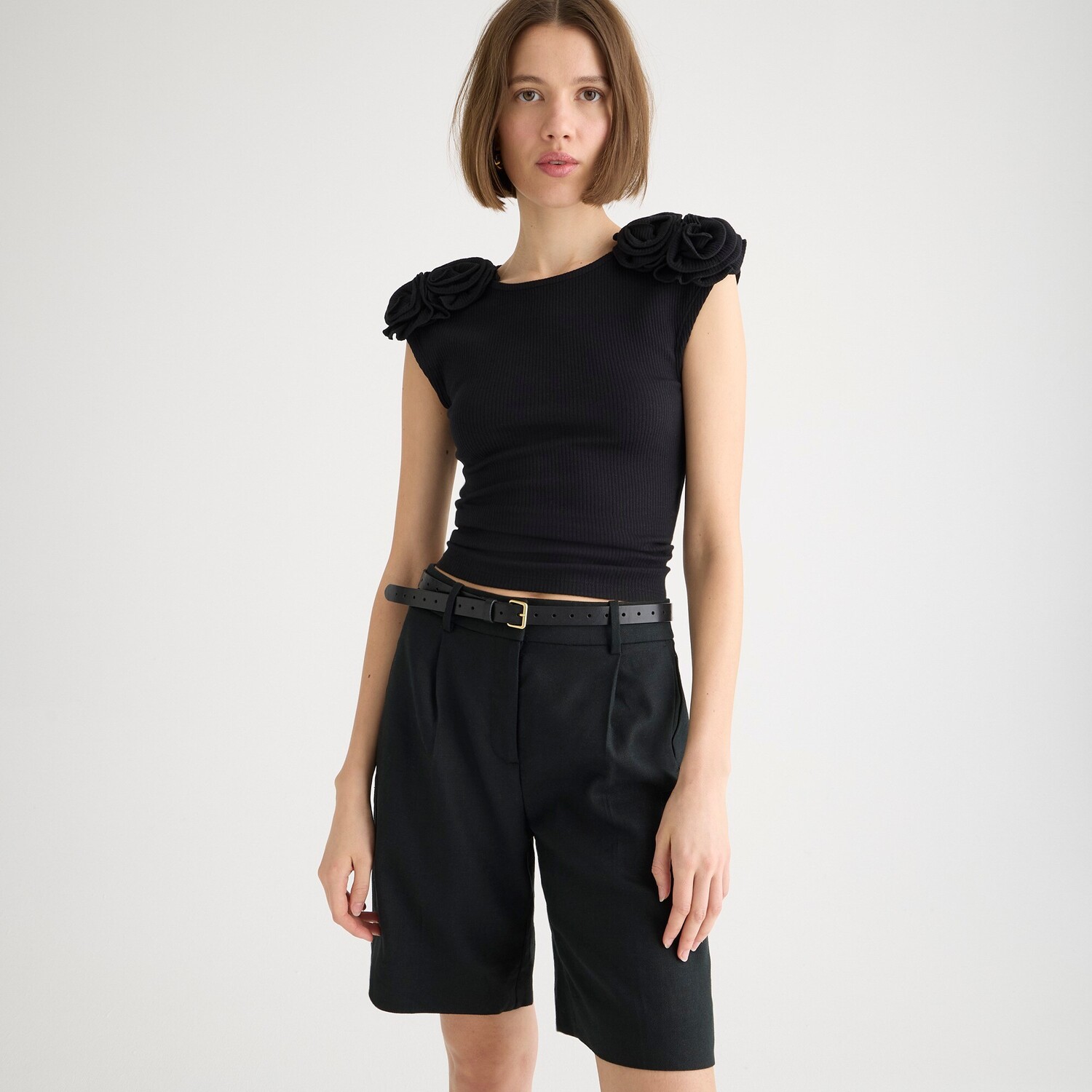 

Винтажная футболка с рубчатой розеткой J.Crew, черный