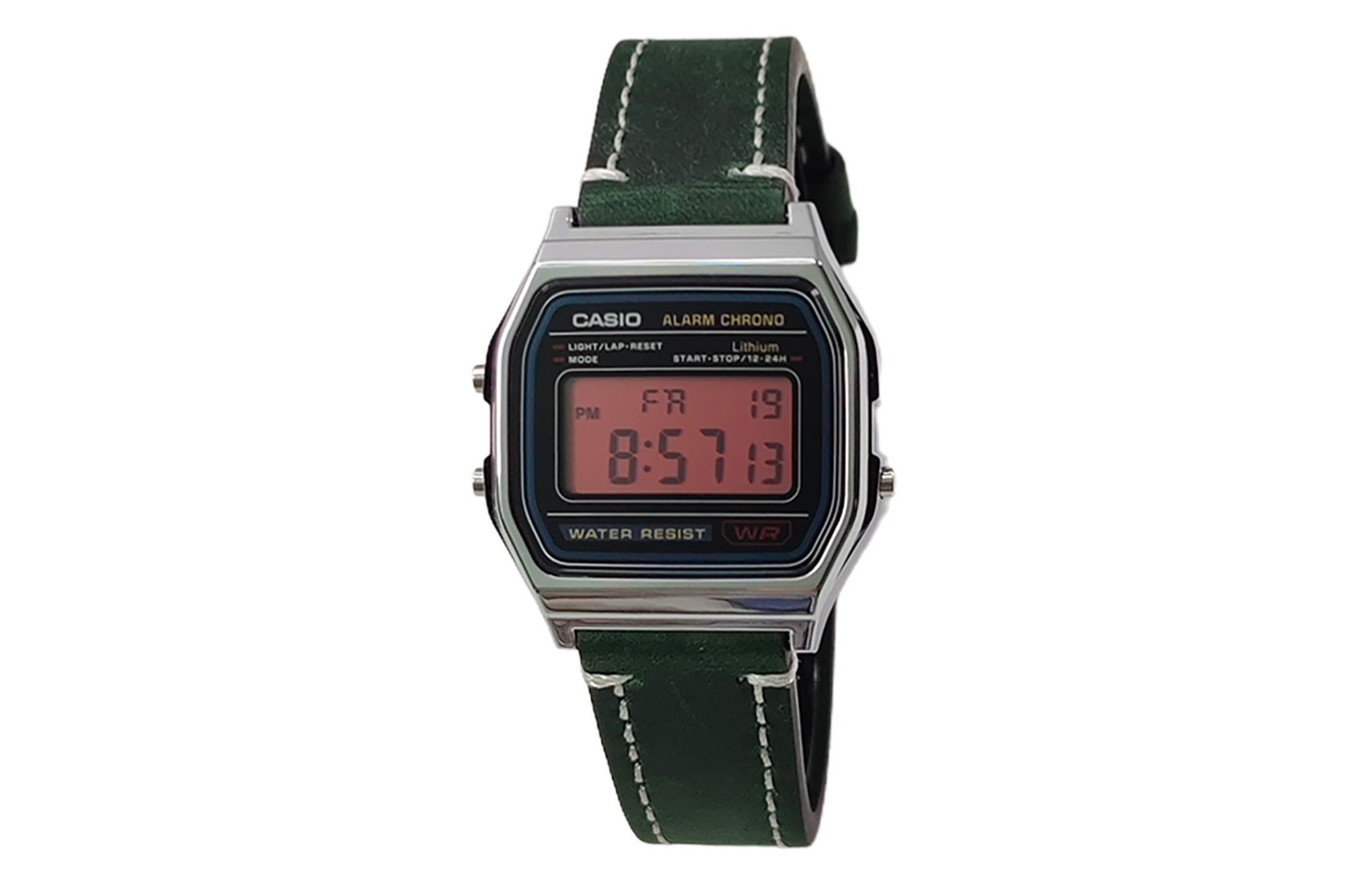 

CASIO Мужские часы Retrofit Series с кварцевым механизмом и ремешком из натуральной кожи, черный циферблат