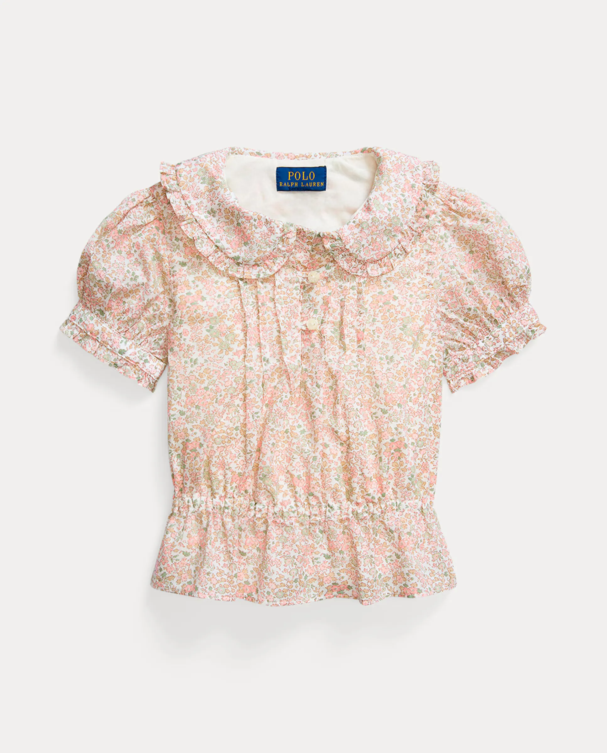 

Детская блузка с баской из хлопка Polo Ralph Lauren, розовый