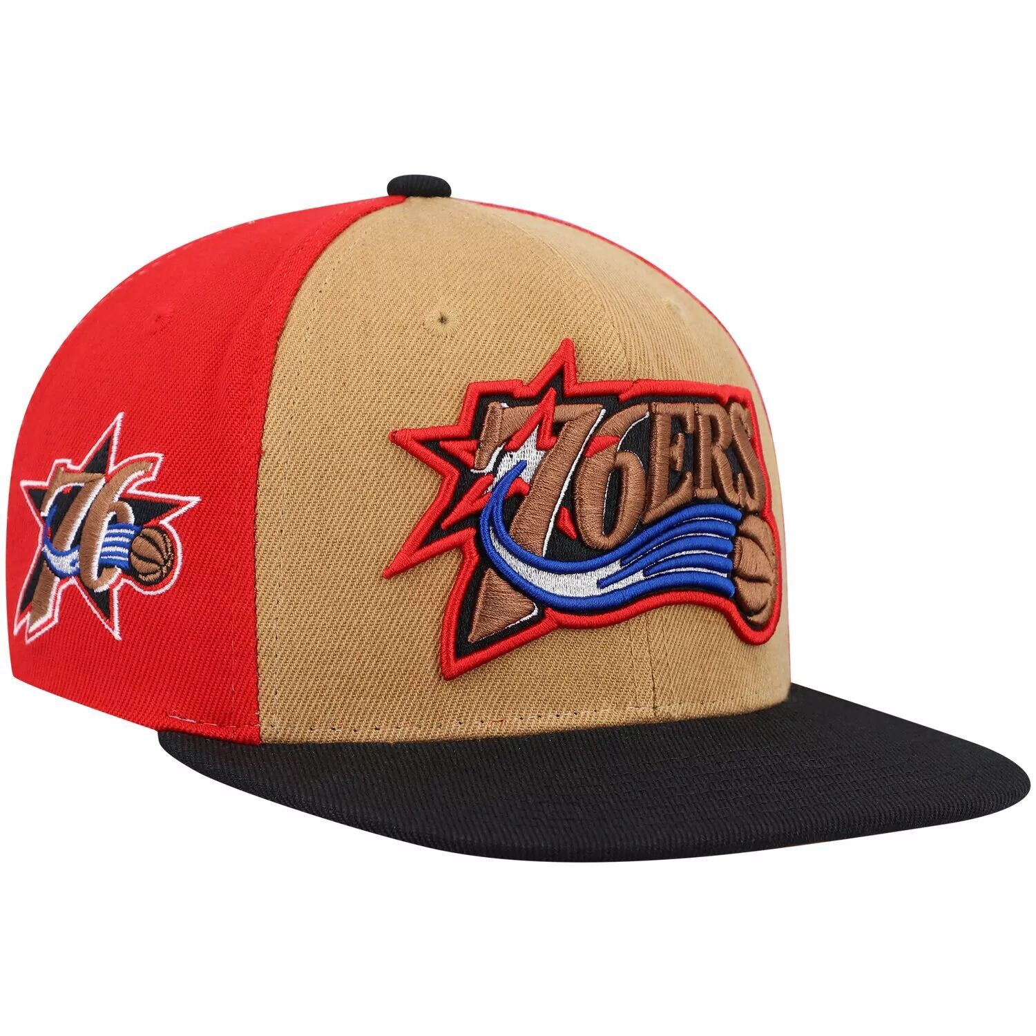 

Мужская кепка Mitchell & Ness Gold/Black Philadelphia 76ers Hardwood Classics On The Block Snapback Hat
