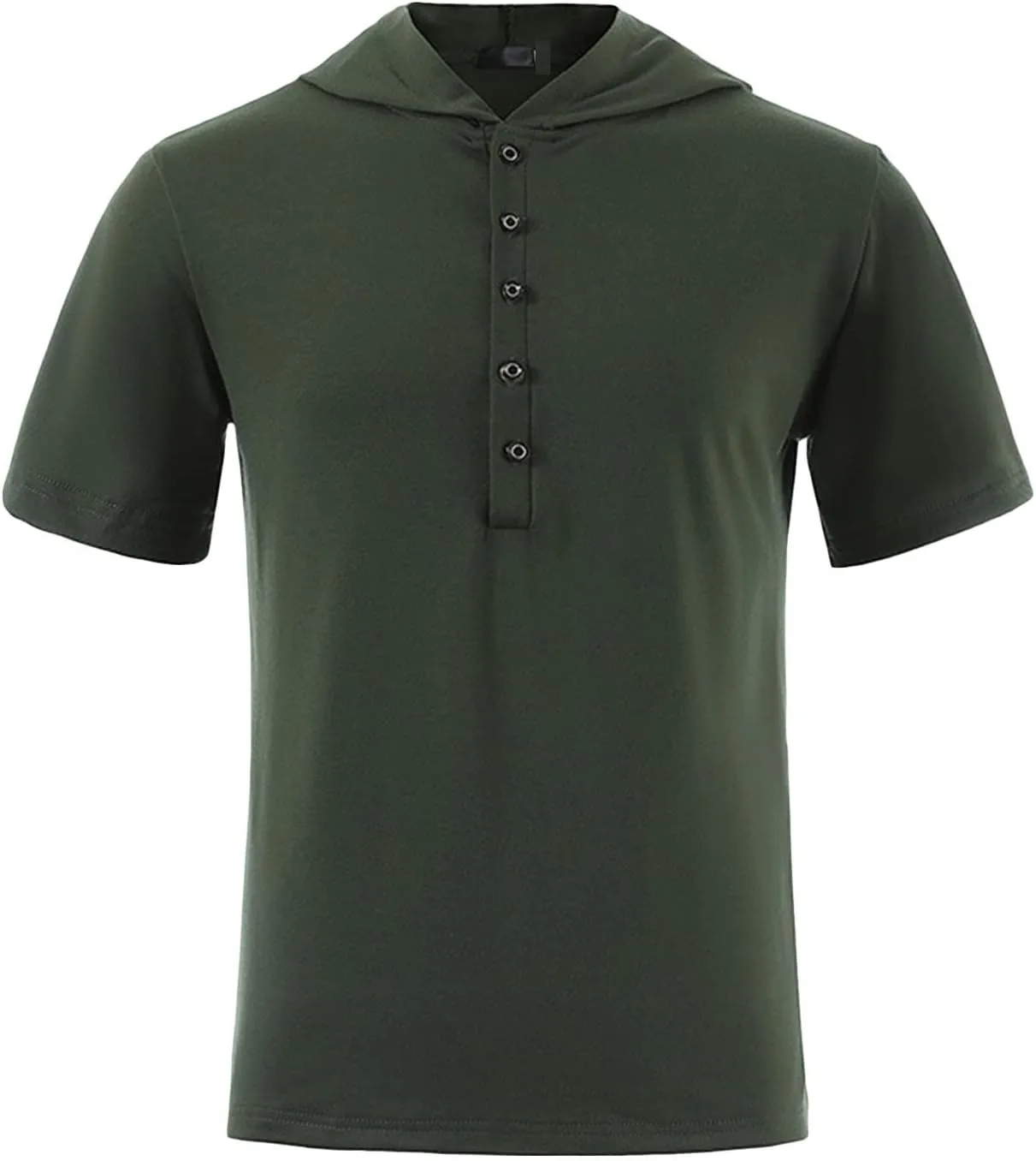 Худи henley на четверть пуговиц casual для тренировок