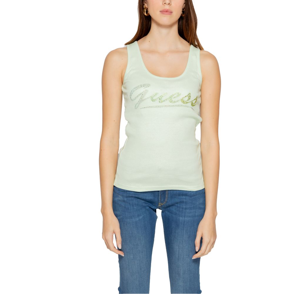 

Бирюзовые хлопковые топ и футболка GUESS