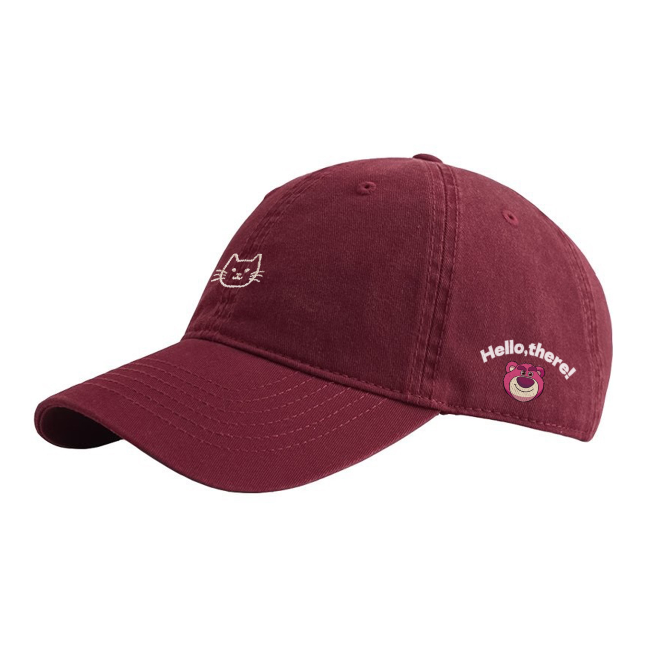 

Disney Бейсболка хлопковая унисекс серии Strawberry Bear, Burgundy