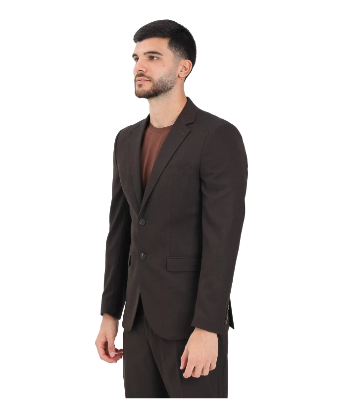 

Коричневый однобортный пиджак, элегантный стиль. Selected Homme, коричневый