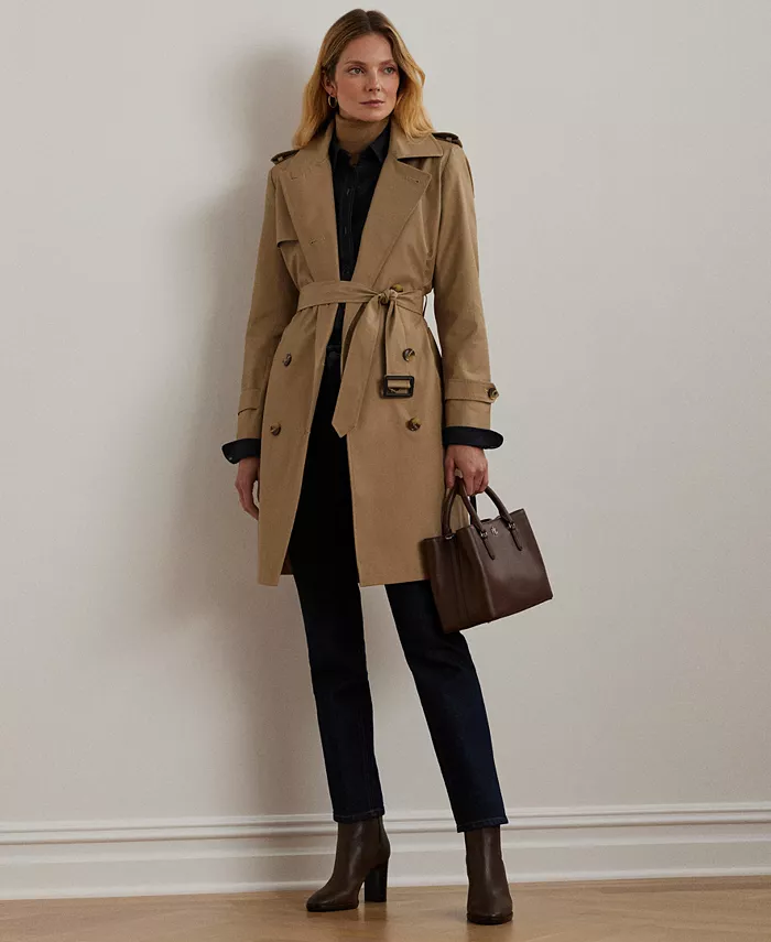 

Женский водонепроницаемый тренчкот с поясом PXXS-XXL Lauren Ralph Lauren, коричневый/бежевый