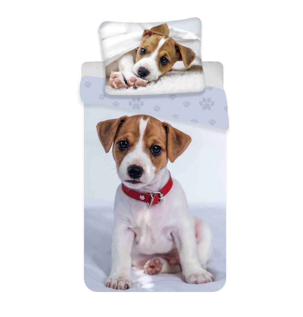 

Постельное белье Jerry Fabrics Dog Puppy 100% хлопок, серый, белый 140x200 + 70x90 см