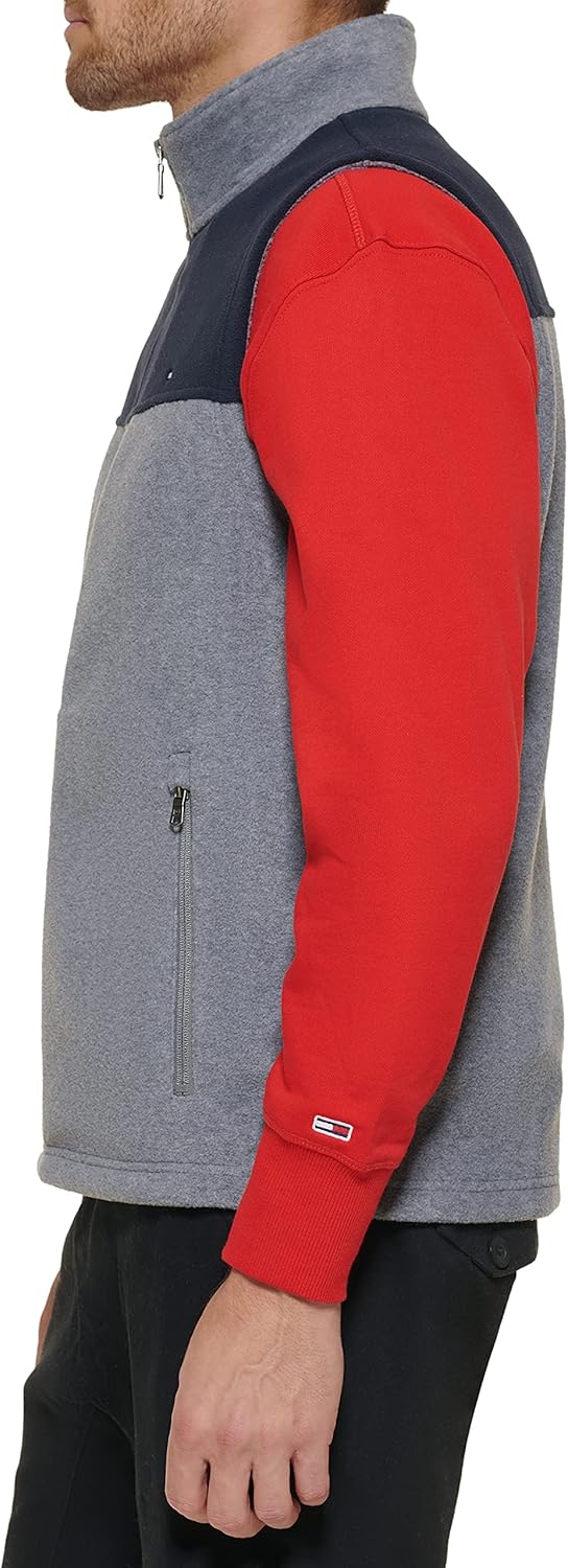 Легкий мужской жилет Tommy Hilfiger Polar Fleece, Navy/Light Grey — фото 2