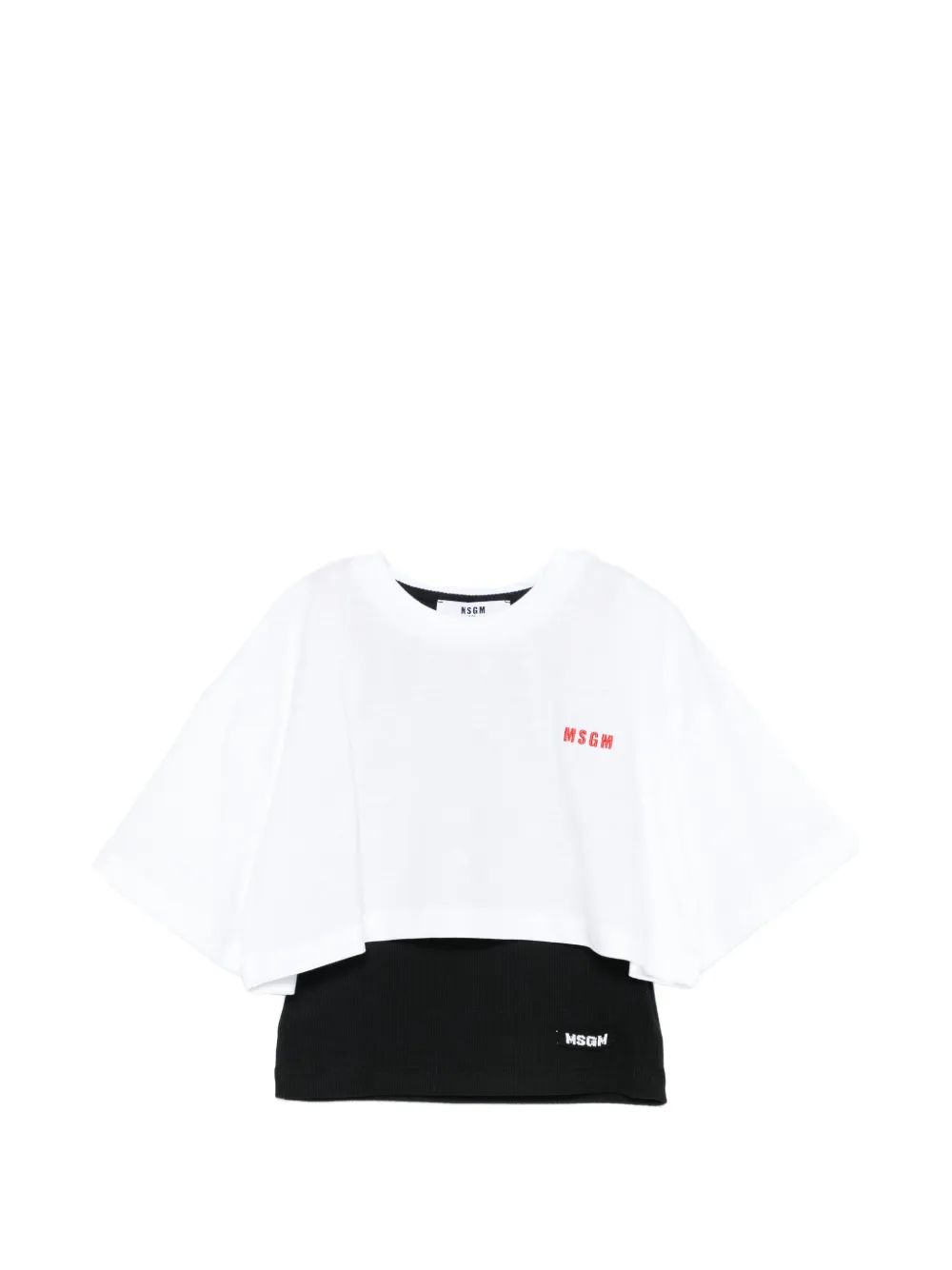 Многослойная футболка Msgm Kids, белый