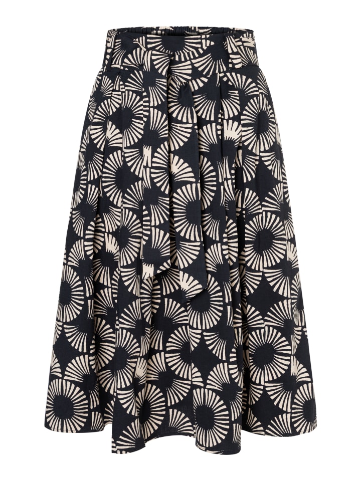 

More & More Хлопковая юбка с принтом черно-бежевого цвета