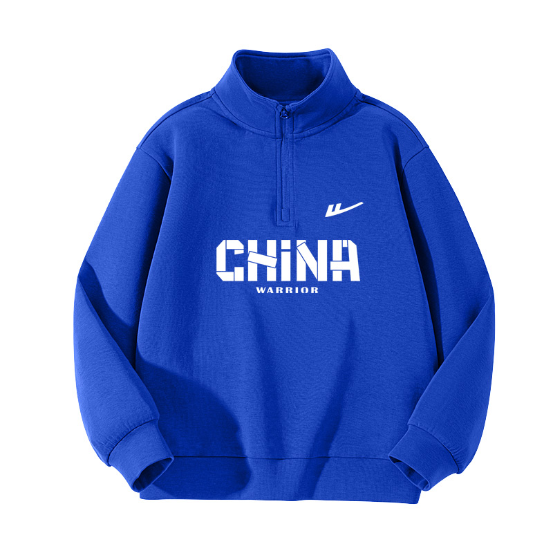 

Детский свитшот с полуводолазкой Moderate WARRIOR, [spring fall]royal синий/h белый logo k+h белый shape