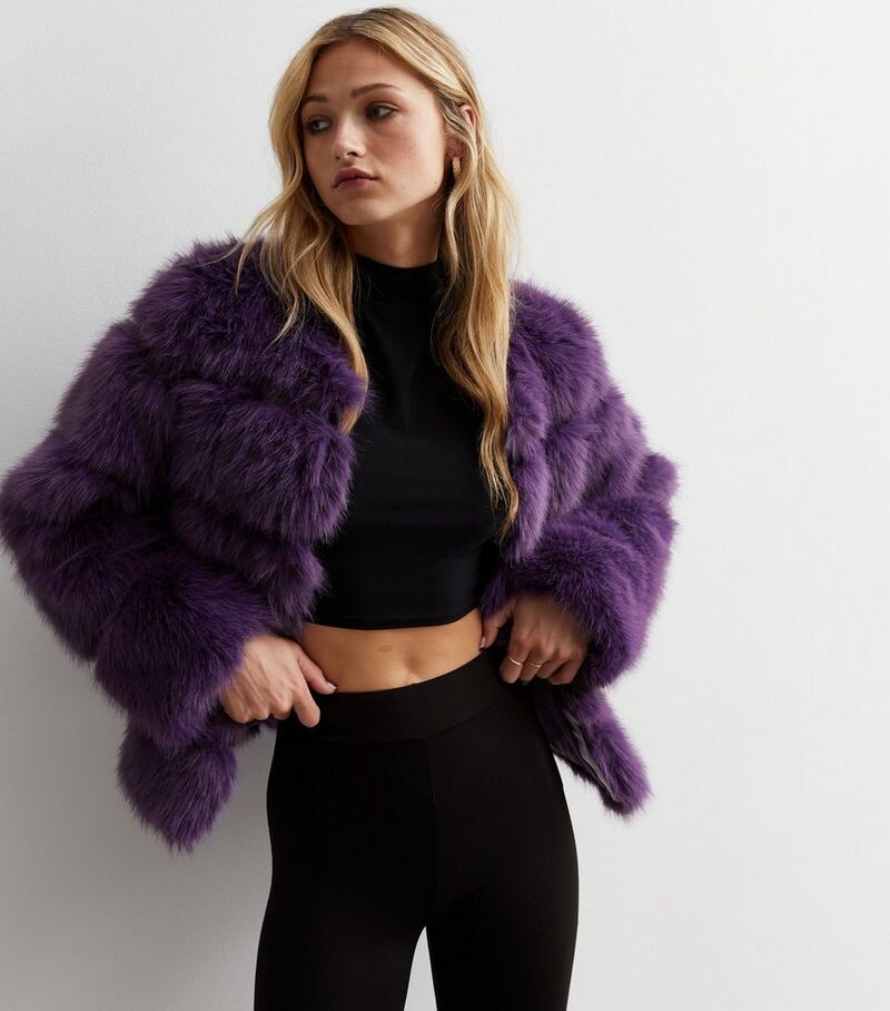 

Gini London Фиолетовая куртка из искусственного меха Gini London, фиолетовый