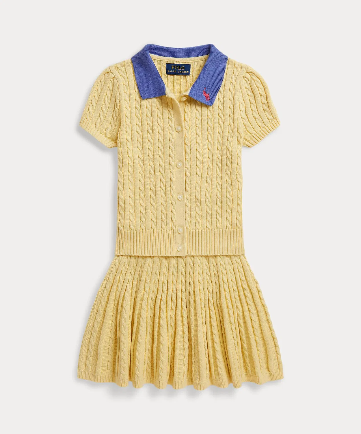 Детский костюм из топа и юбки Polo Ralph Lauren хлопковый жёлтый