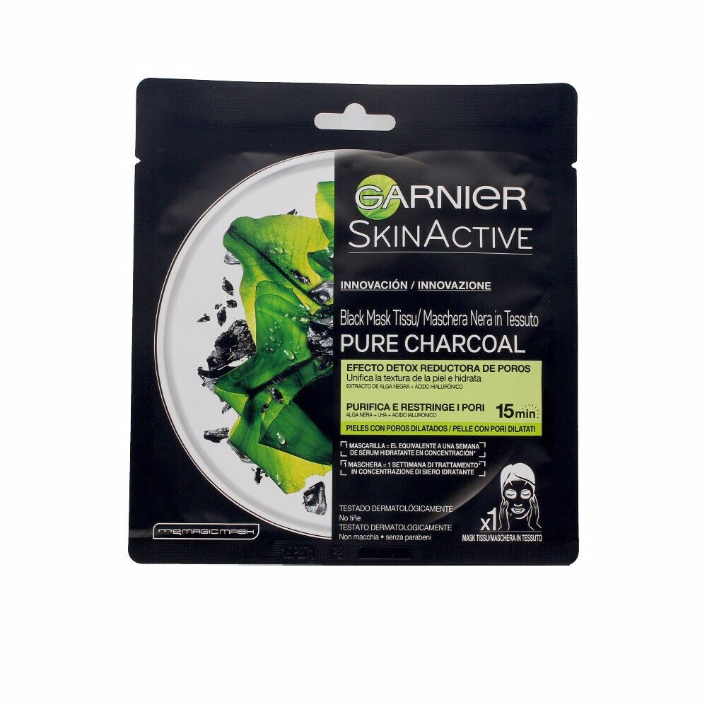 

Маска для лица Pure charcoal black mask tissu detox effect Garnier, 28г