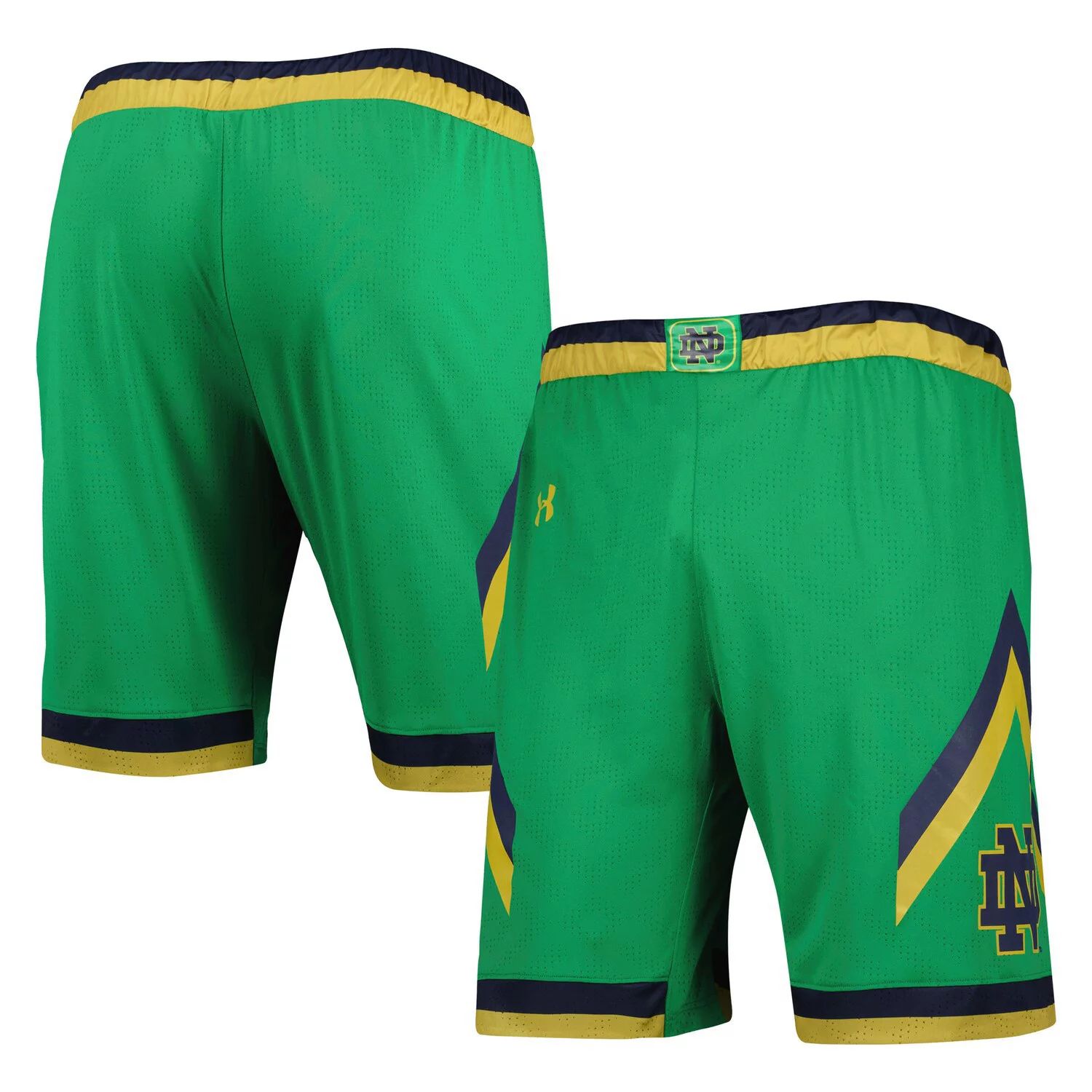 

Мужские зеленые баскетбольные шорты Notre Dame Fighting Irish Team Replica Under Armour