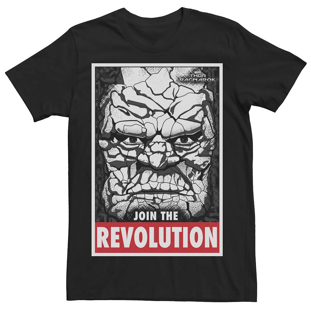 

Мужская футболка Marvel Thor Ragnarok Korg Join Revolution Propaganda Licensed Character, черный