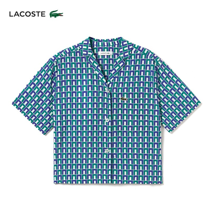 

Рубашка женская Lacoste с лацканами, синий / зеленый