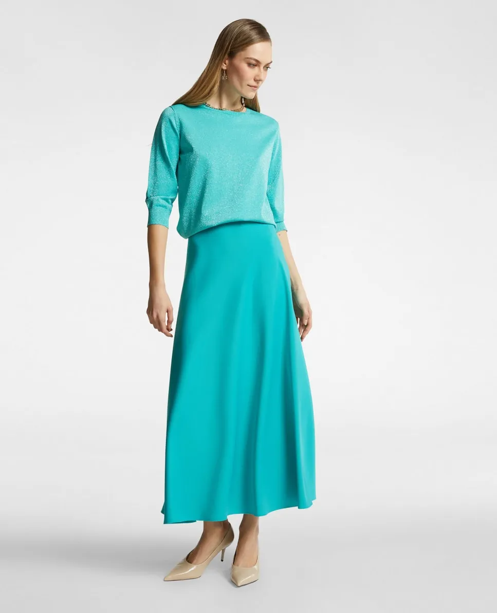 

Длинная атласная юбка Elena Miró, бирюзовый